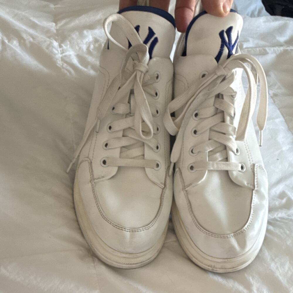 EXPERT MIRADES White Blue Logo Lace Up Men's Comfort Casual Sneakers
